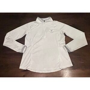 Under Armour Quarter Zip Pullover Med White Topgolf HeatGear Gorpcore Athleisure